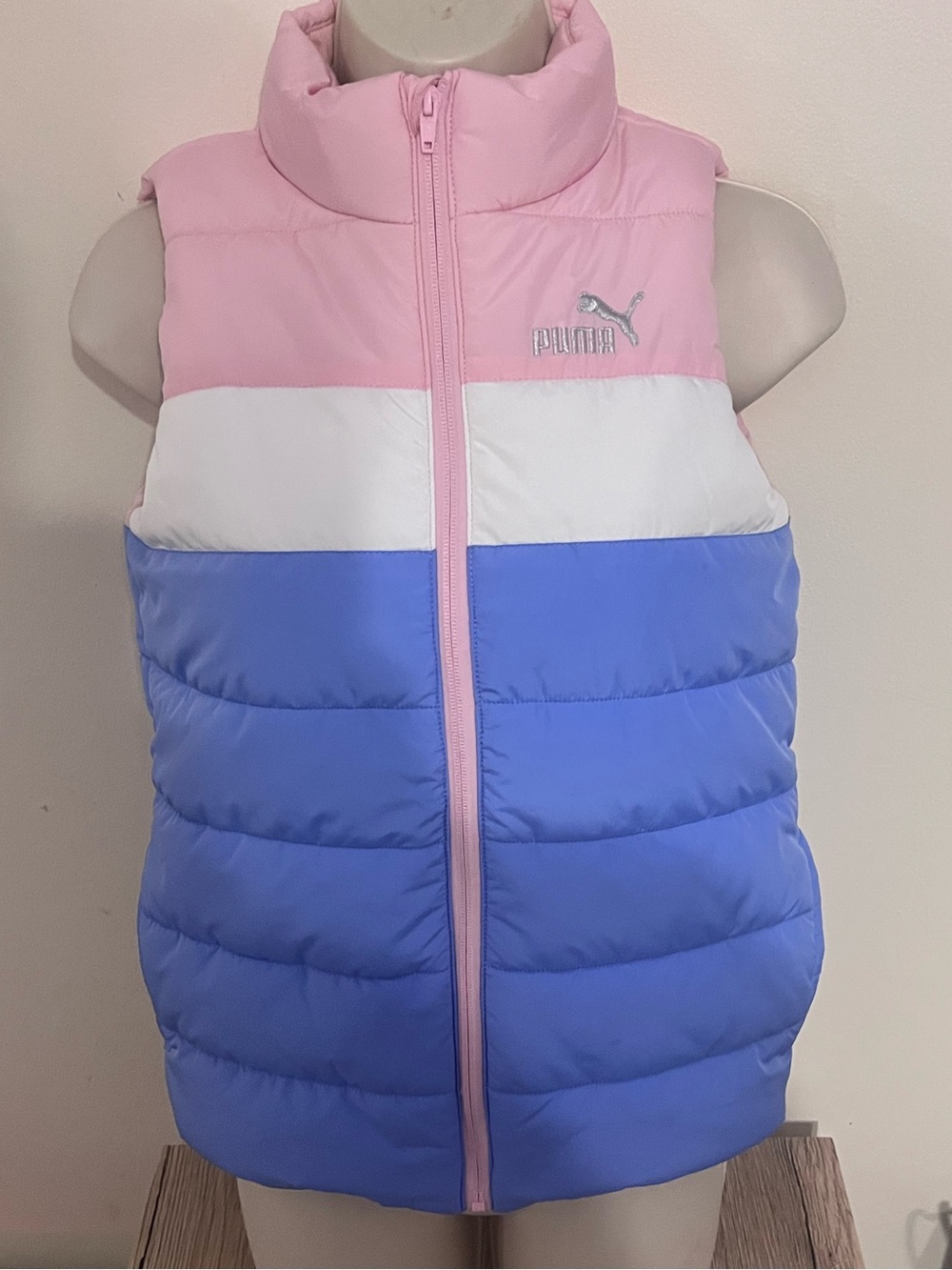 Puma Light Pink Quilted Jacket with Logo Tag